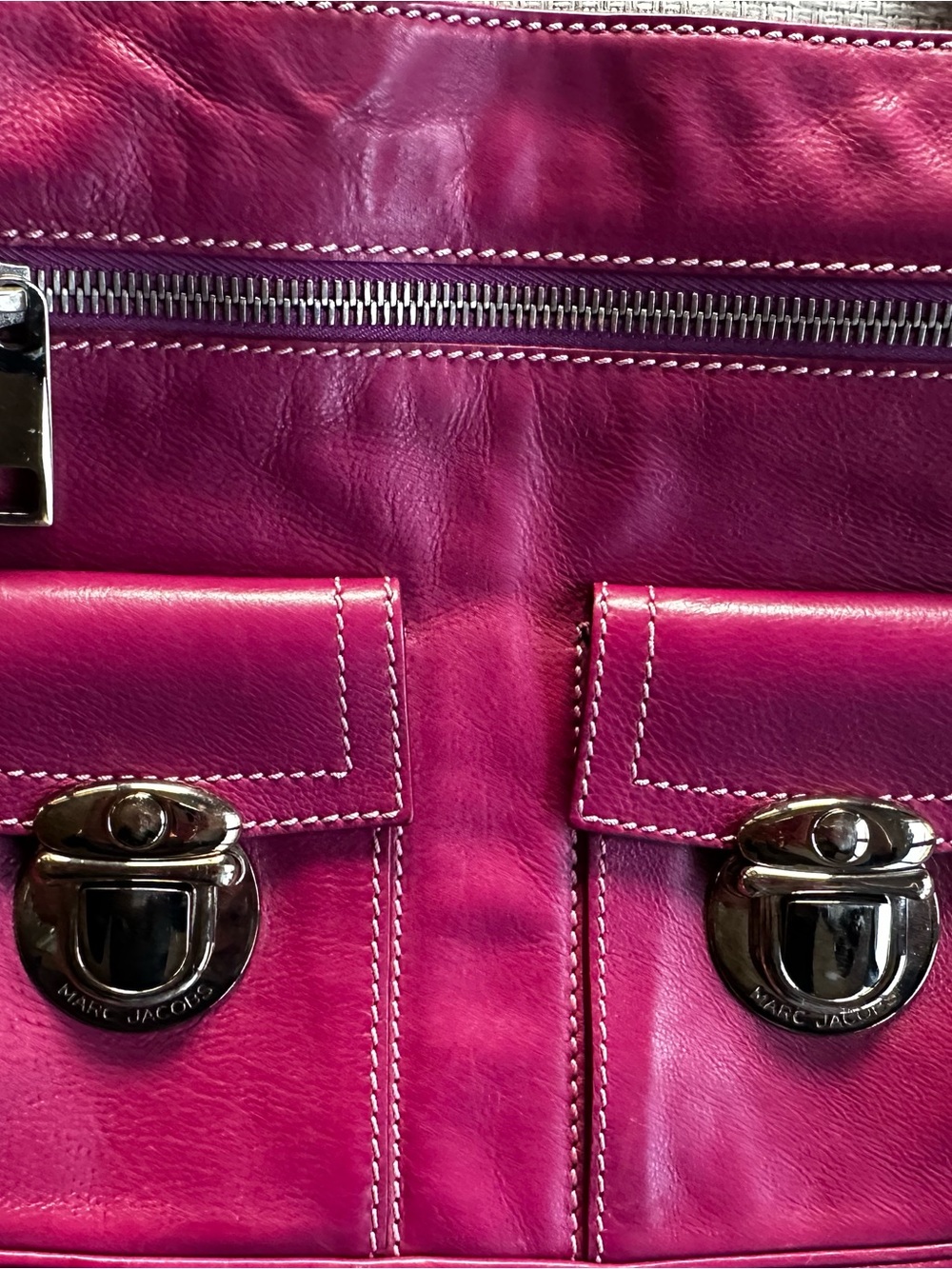 Marc Jacobs Vintage Small Stella Fuchsia Leather Shoulder Bag - Picture 3 of 4